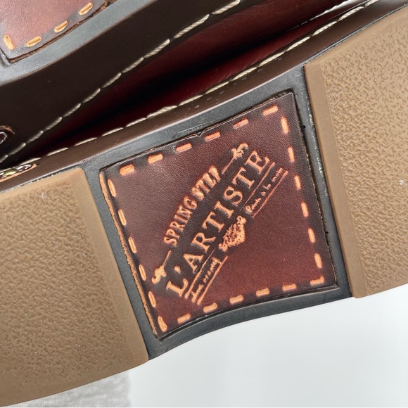 L'Artiste Spring Step Chino Shoes Women's 40/ 9 Brown Wedge Mule Clogs - Picture 14 of 14